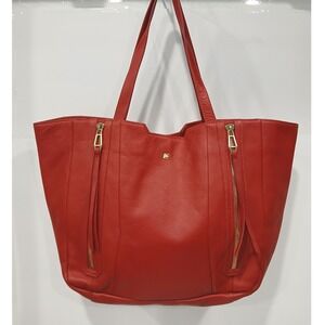 Rian Red Genuine Pebbled Leather Katherine Ellery Tote Bag Luxury Business
